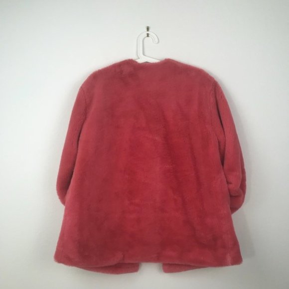 Bernado Borg Faux Fur Jacket Coral - Picture 3 of 7